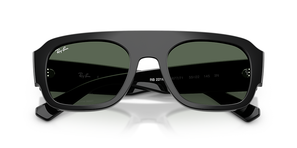 Ray-Ban RB2218 L (55 - 22) with Green lenses and Black frame