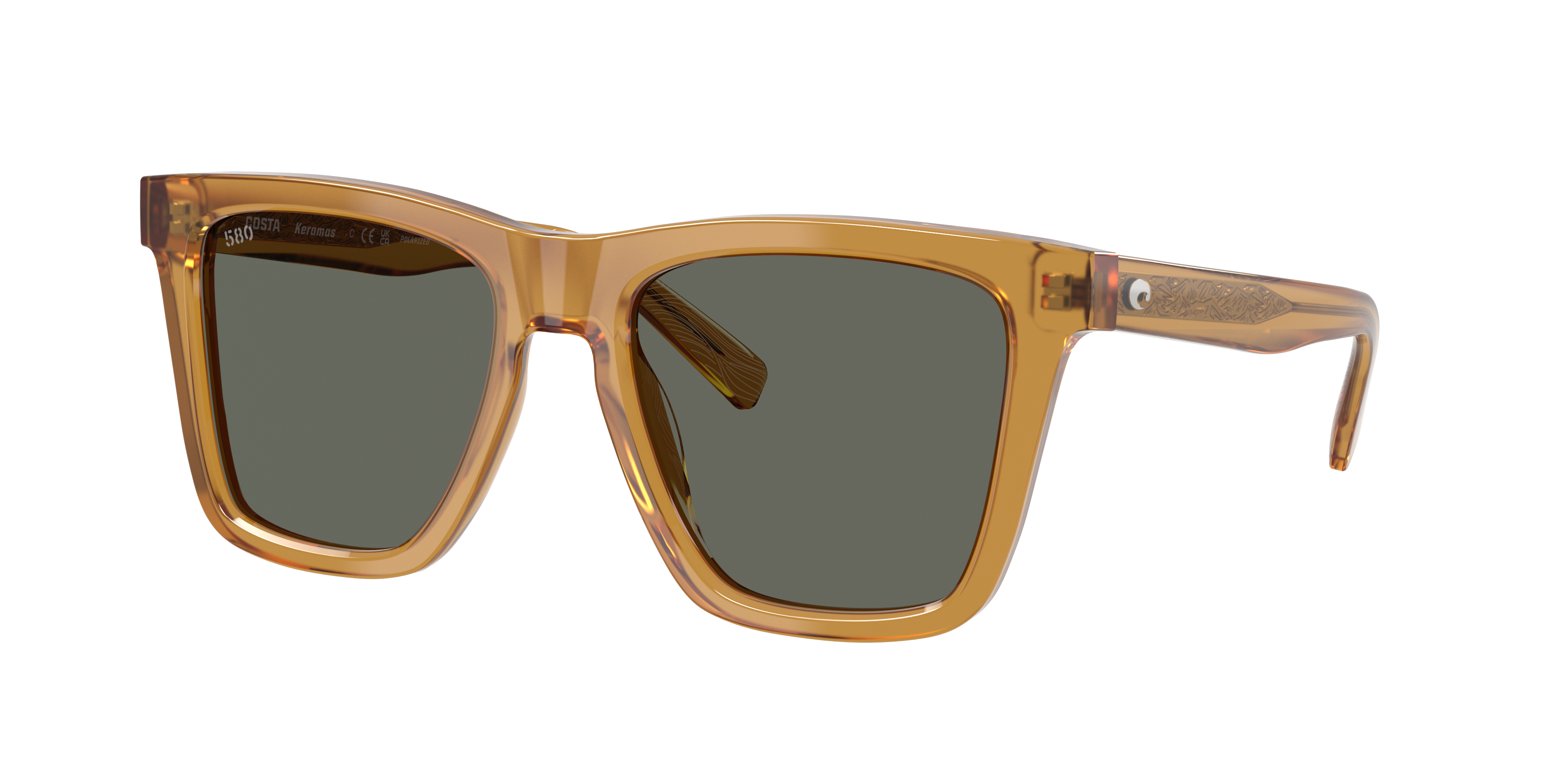 Costa Unisex Sunglass Keramas -  Frame color: Sun Ray, Lens color: Gray