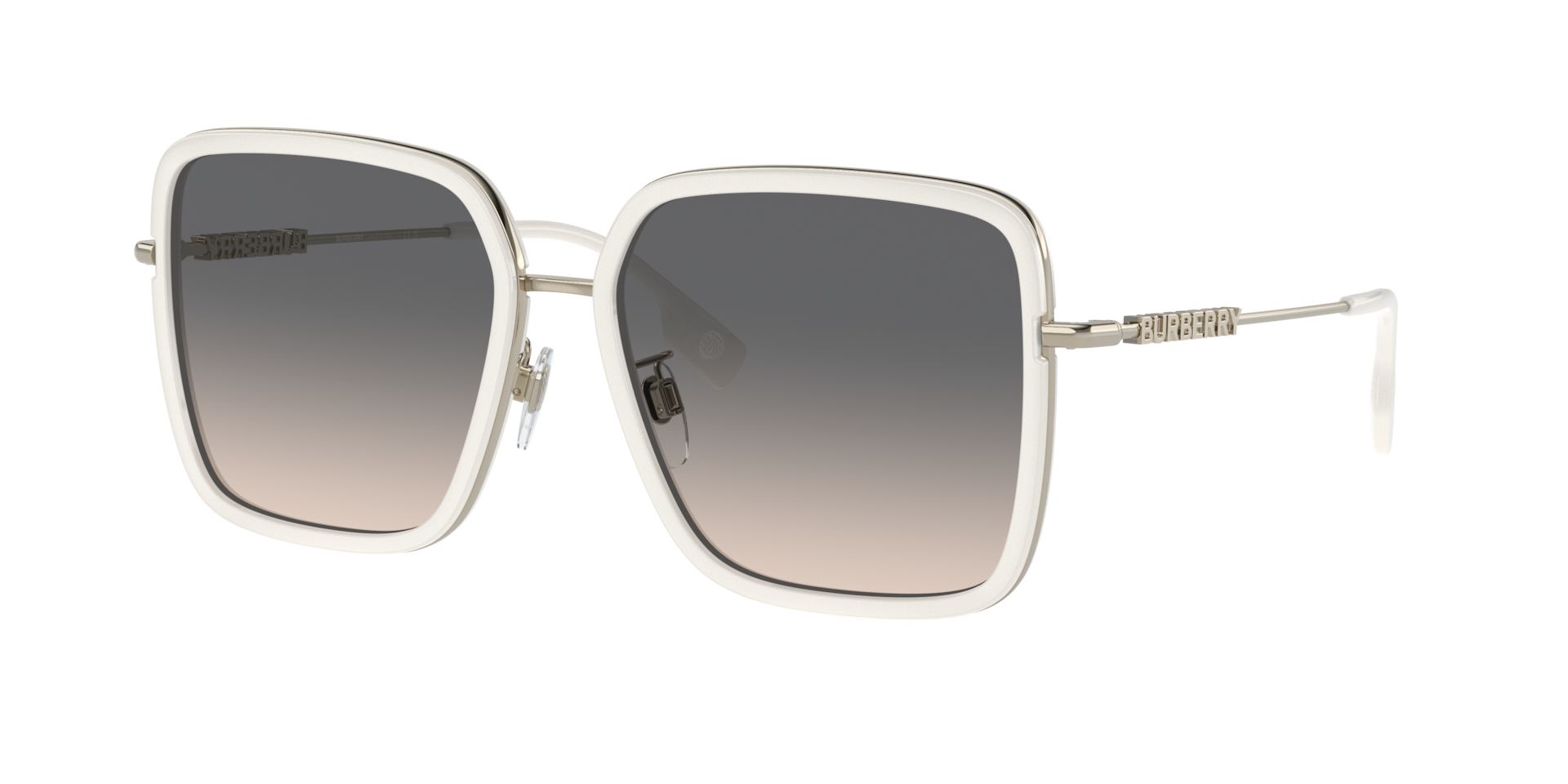 Burberry Woman Sunglass Dionne -  Frame color: Ivory, Lens color: Light Brown Gradient Grey
