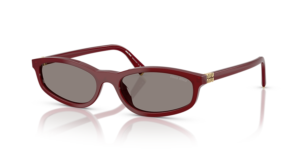 miu miu ハート型サングラス レッド Miu Miu MU A06S S (54 - 17) with Grey lenses and Red frame