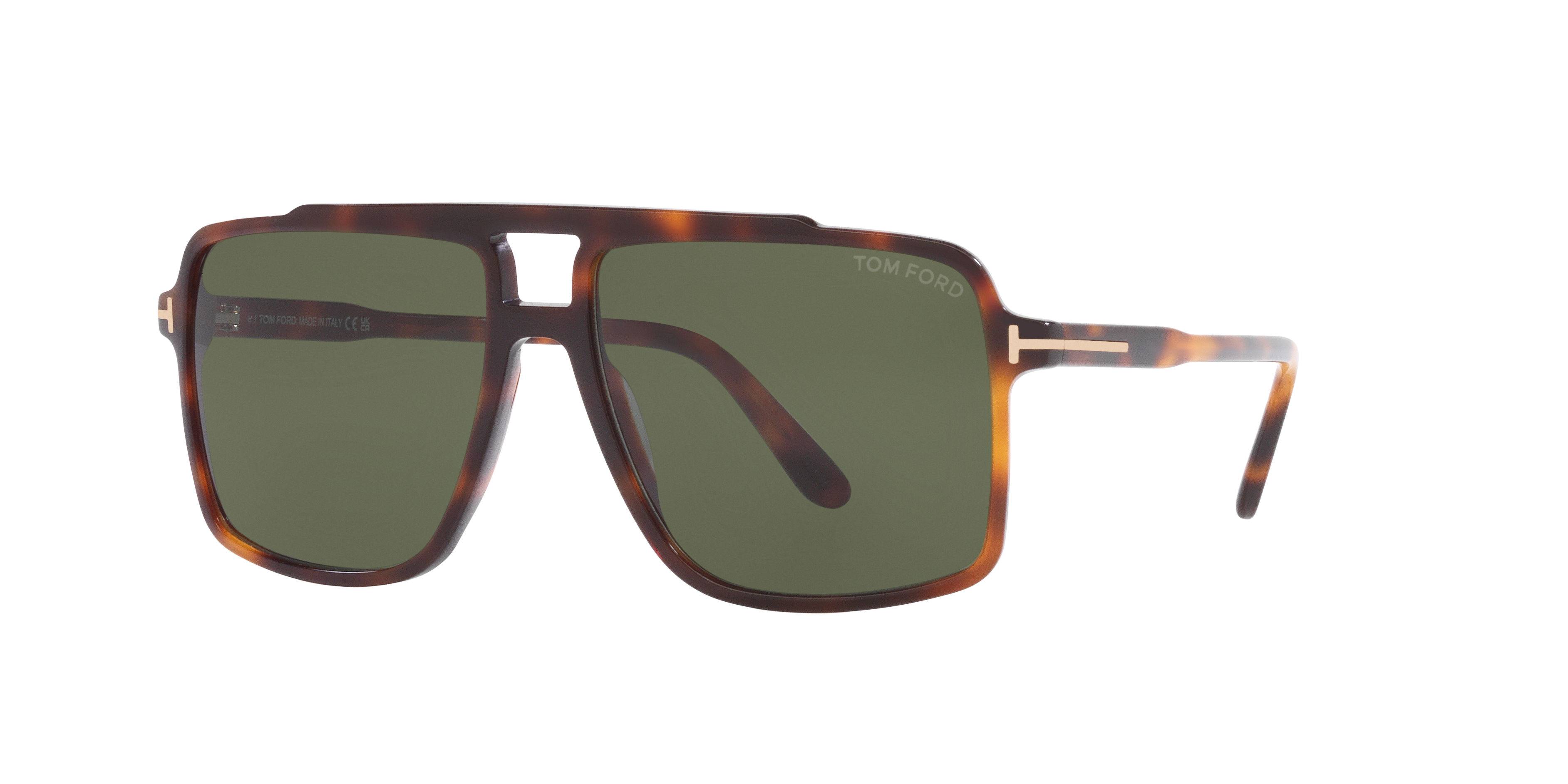 Tom Ford Kemp XXL (59 - 15) with Green lenses and Tortoise frame