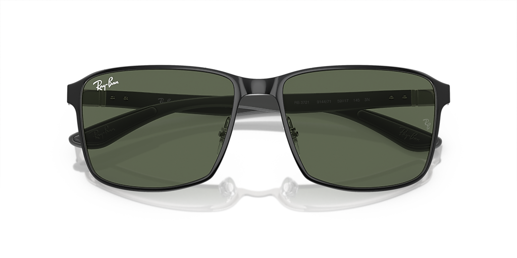 Ray-Ban RB3721 XXL (59 - 17) with Green lenses and Black frame