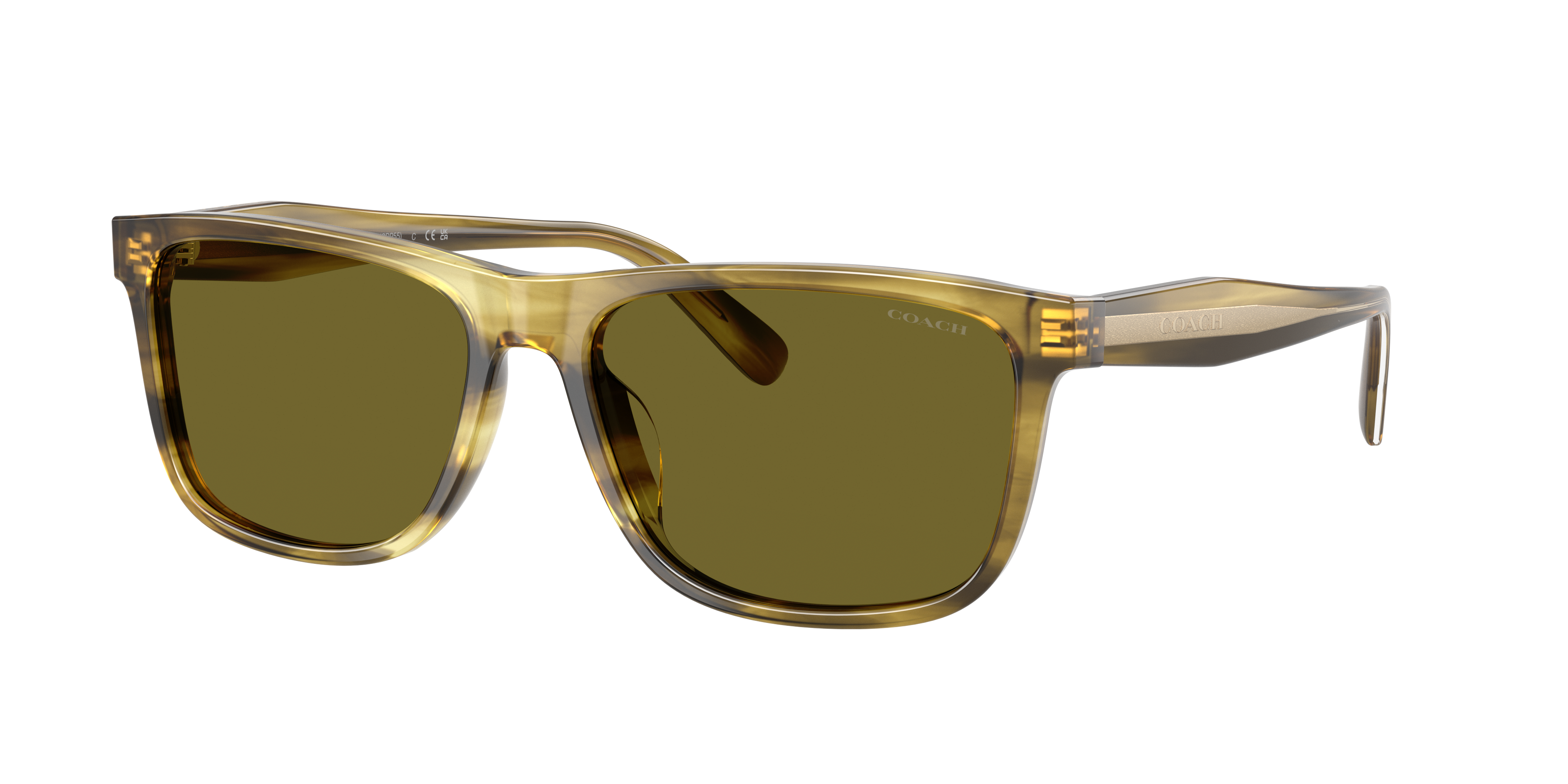 Coach Man Sunglass CDP55 -  Frame color: Striated Olive, Lens color: Green Solid