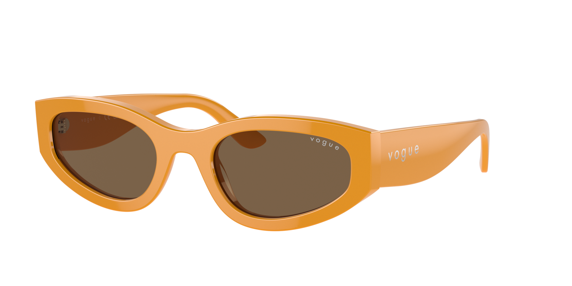 Vogue Eyewear Frau Sunglass VO5585S - Rahmenfarbe: Einfarbig Ocker, Linsenfarbe: Dunkelbraun