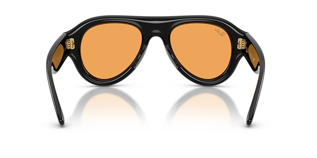 Ray-Ban Black frame orange lenses Aviator Sunglasses Ray-Ban x A$AP Rocky Aviator Puffer Black Frame W/ Orange  main image 2