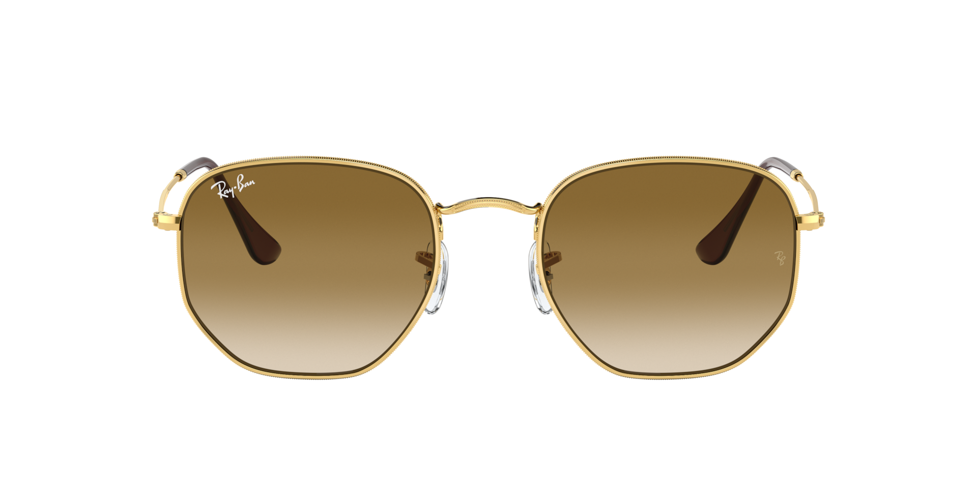 Ray-Ban Hexagonal M (51 - 21) with Brown lenses and Gold frame
