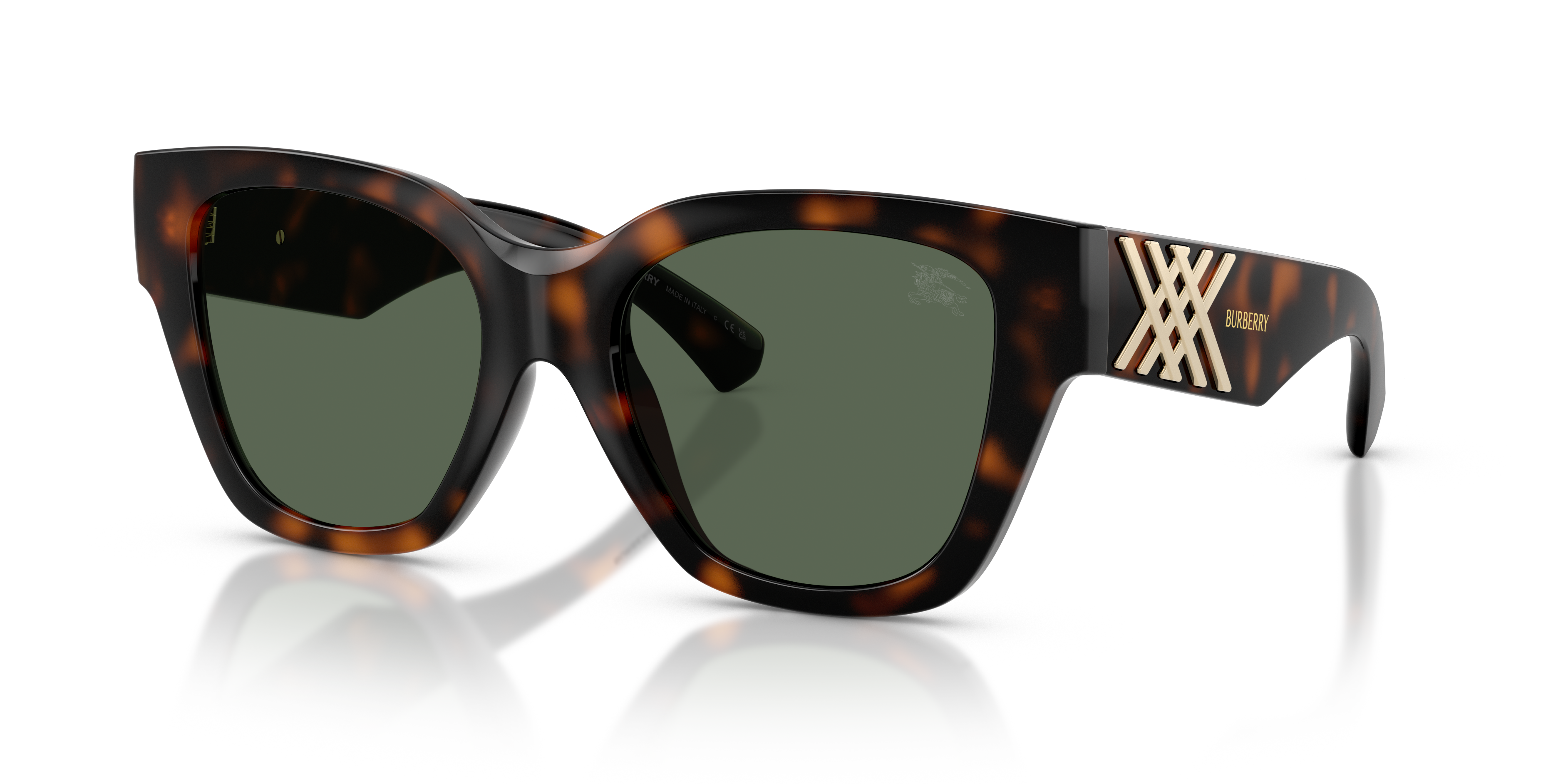 Burberry BE4489U L (53 - 19) with Green lenses and Brown frame