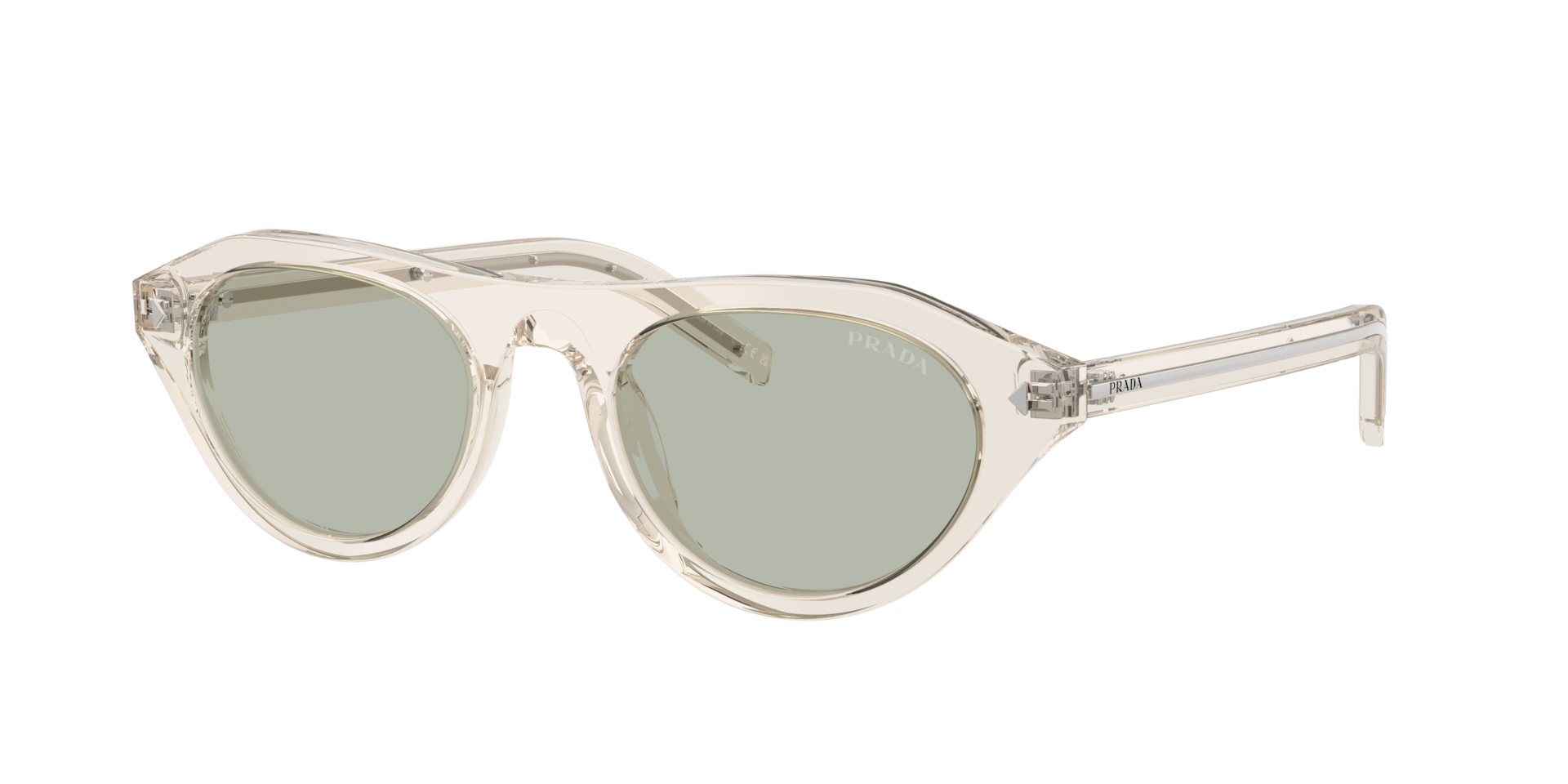 Prada Vrouwelijk Sunglass PR B15S -  Framekleur: Transparant Bruma, Lenskleur: Grijs vintage geel