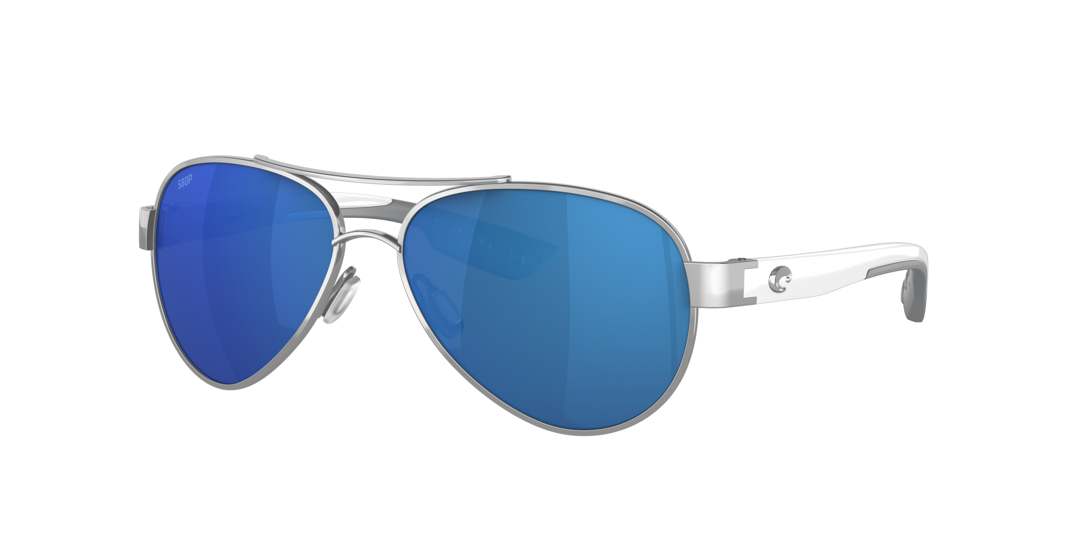 Costa Unisex Sunglass Loreto -  Frame color: Palladium, Lens color: Blue Mirror