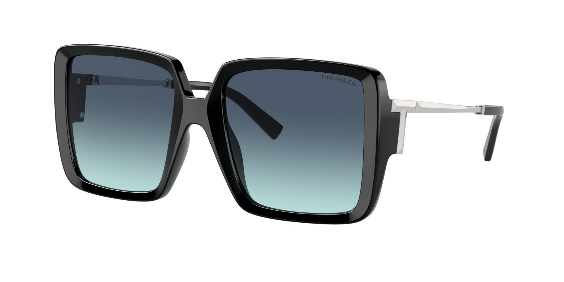 Tiffany Women's Blue Woman Tf4212u 83429S Sunglasses Injected Black Squared Normal Shaded - Image 2