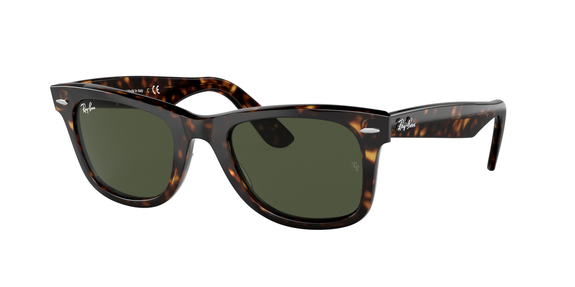 Ray-Ban Unisex Sunglass Original Wayfarer Bio-Based -  Frame color: Havana, Lens color: Green