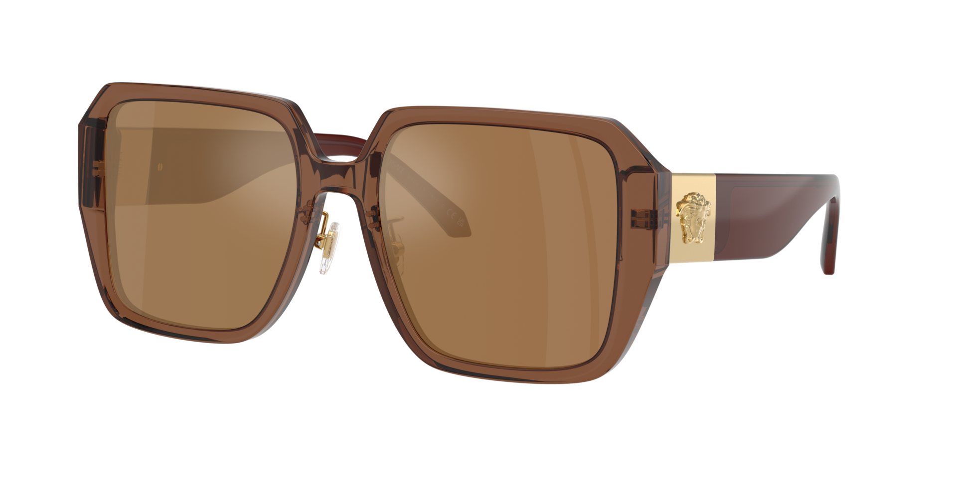 Versace Woman Sunglass VE4472D -  Frame color: Transparent Dark Brown, Lens color: Brown Orange Metallic