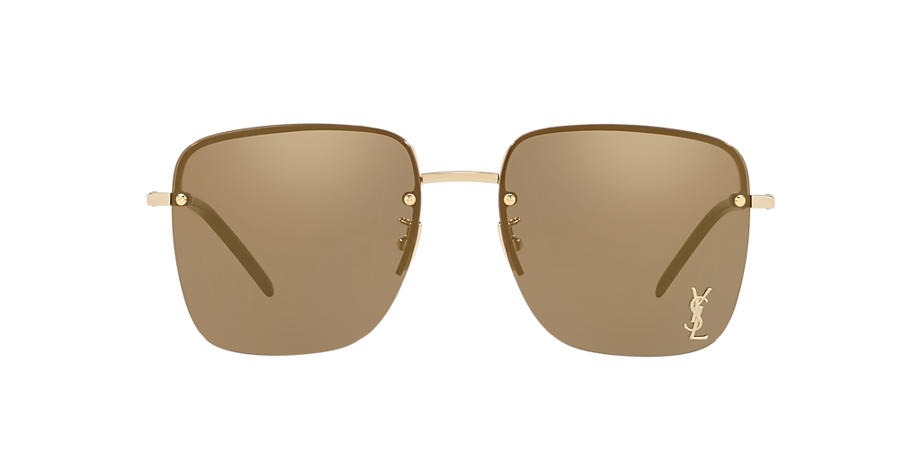 Saint Laurent SL 312 M-006 XL (58 - 17) with Brown lenses and Gold