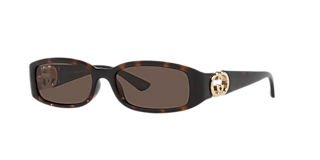Gucci GG1661S S (54 - 16) com Lentes Cinza e Armação Preto