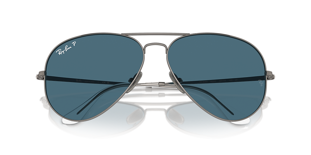 Ray-Ban Aviator Titanium Polarized+ Lenses L (58 - 14) with Blue