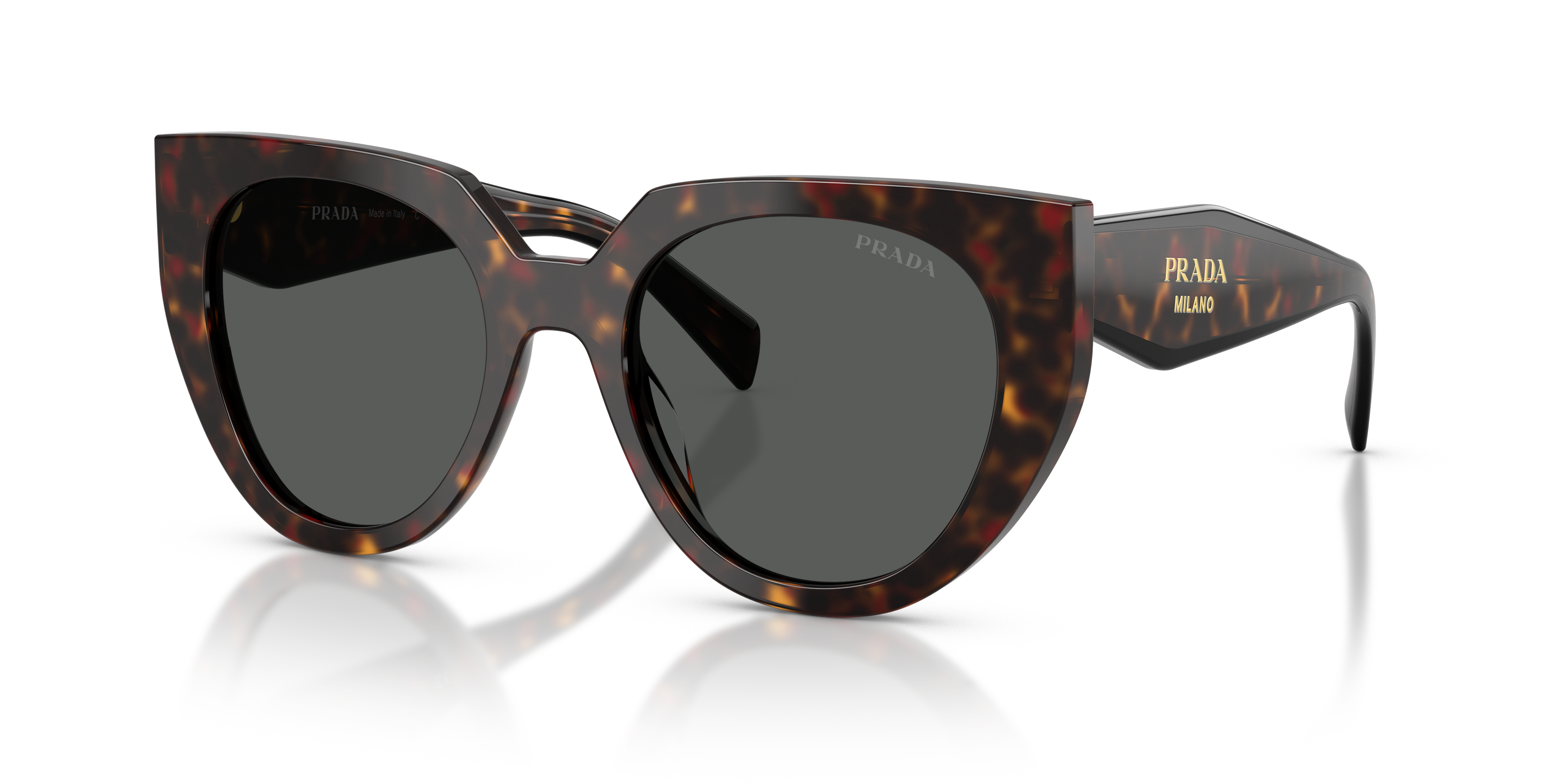 Prada PR 14WS M (52 - 20) with Grey lenses and Tortoise frame