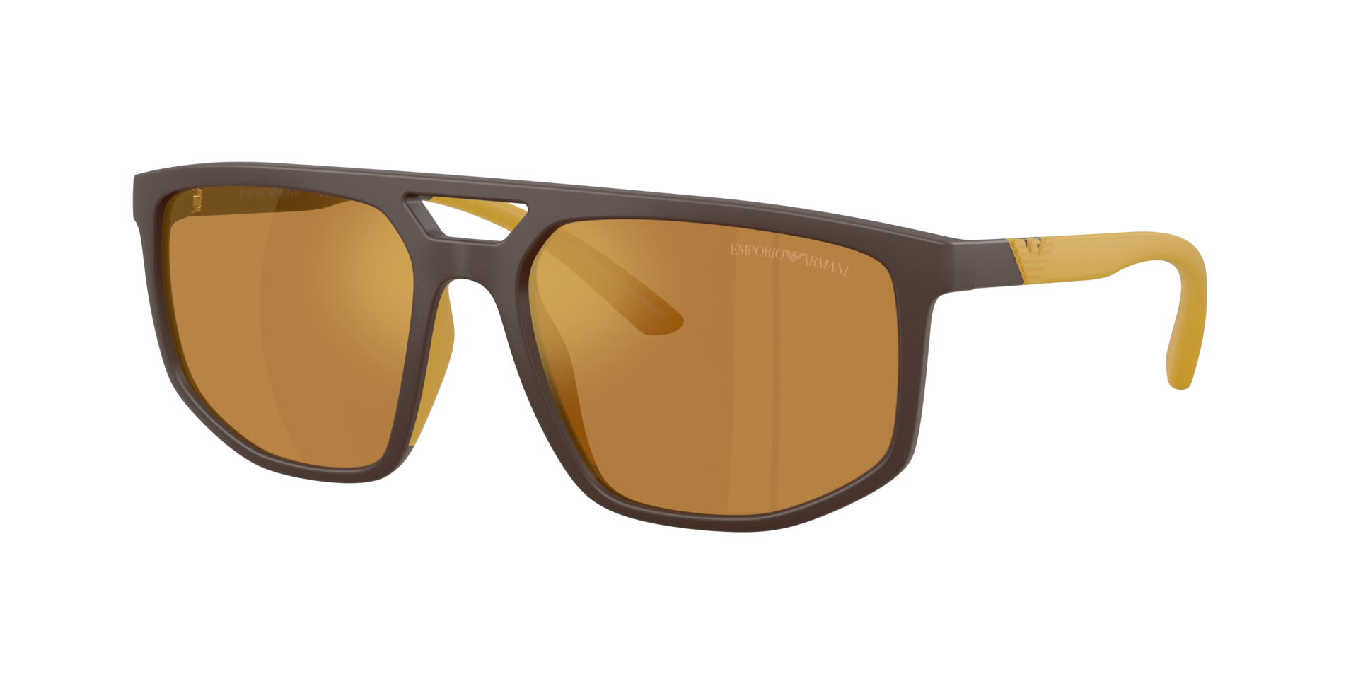 Emporio Armani Man Sunglass EA4248U -  Frame color: Matte Brown, Lens color: Brown Mirror Gold