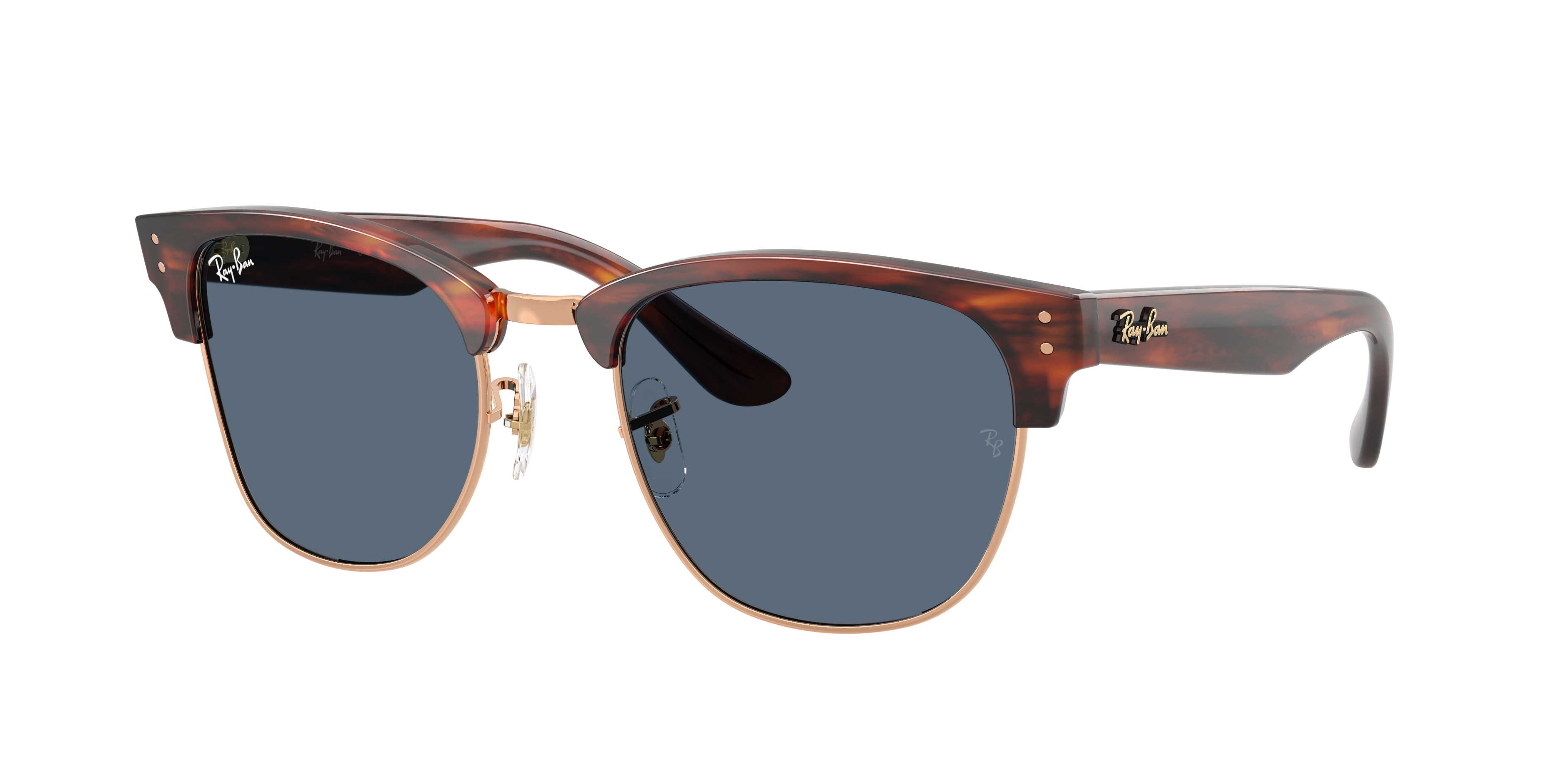 Ray-Ban Clubmaster Reverse L (54 - 21) with Blue lenses and Gold