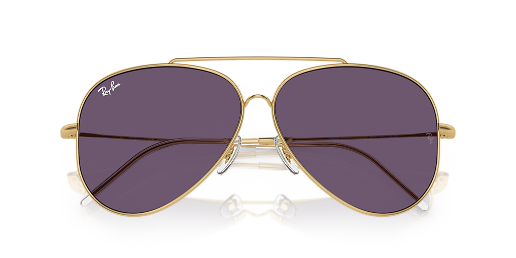 Ray-Ban Aviator Reverse XXL (62 - 11) with Violet lenses and Gold