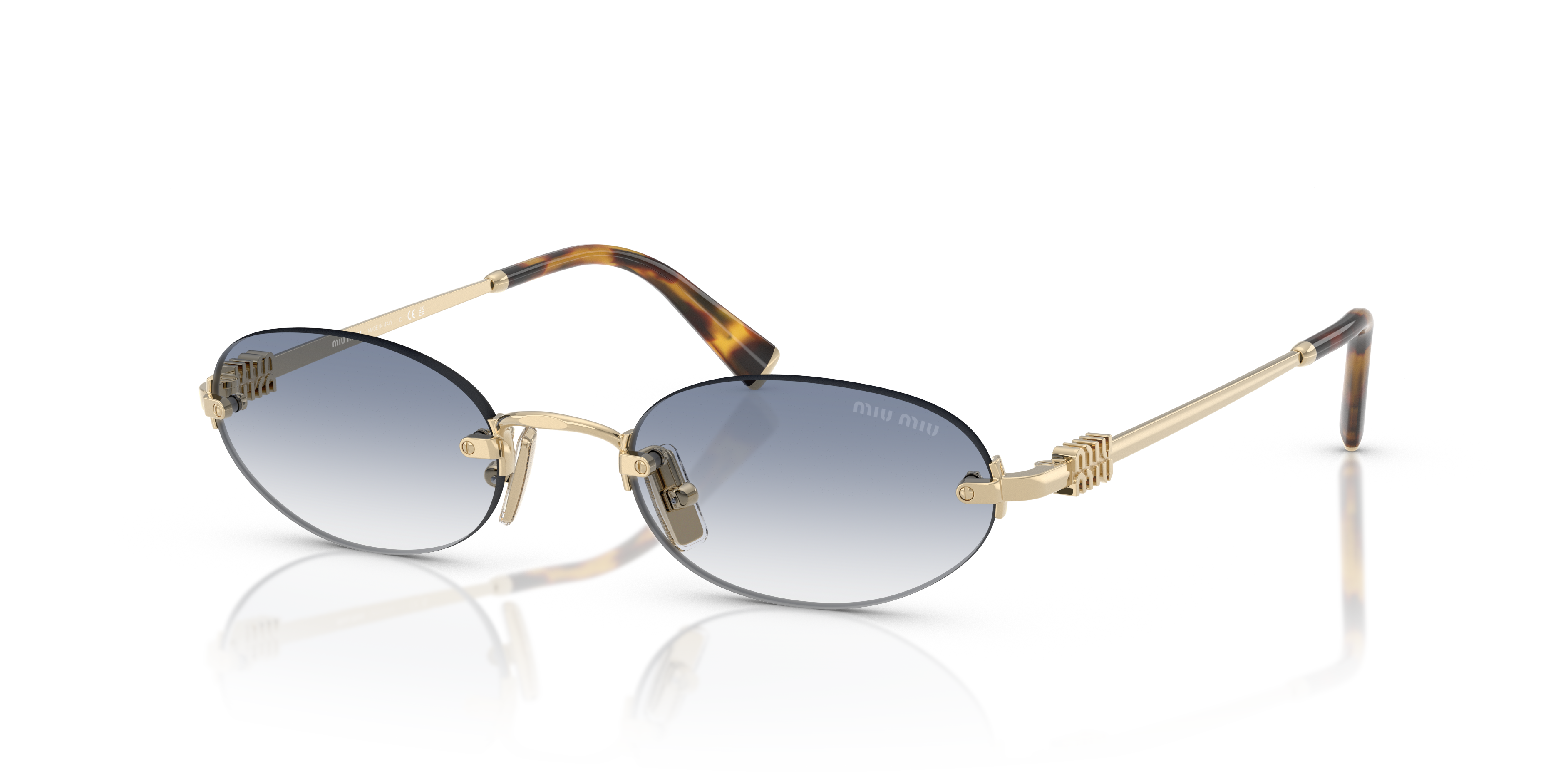 Miu Miu MU A54S S (51 - 20) with Blue lenses and Gold frame