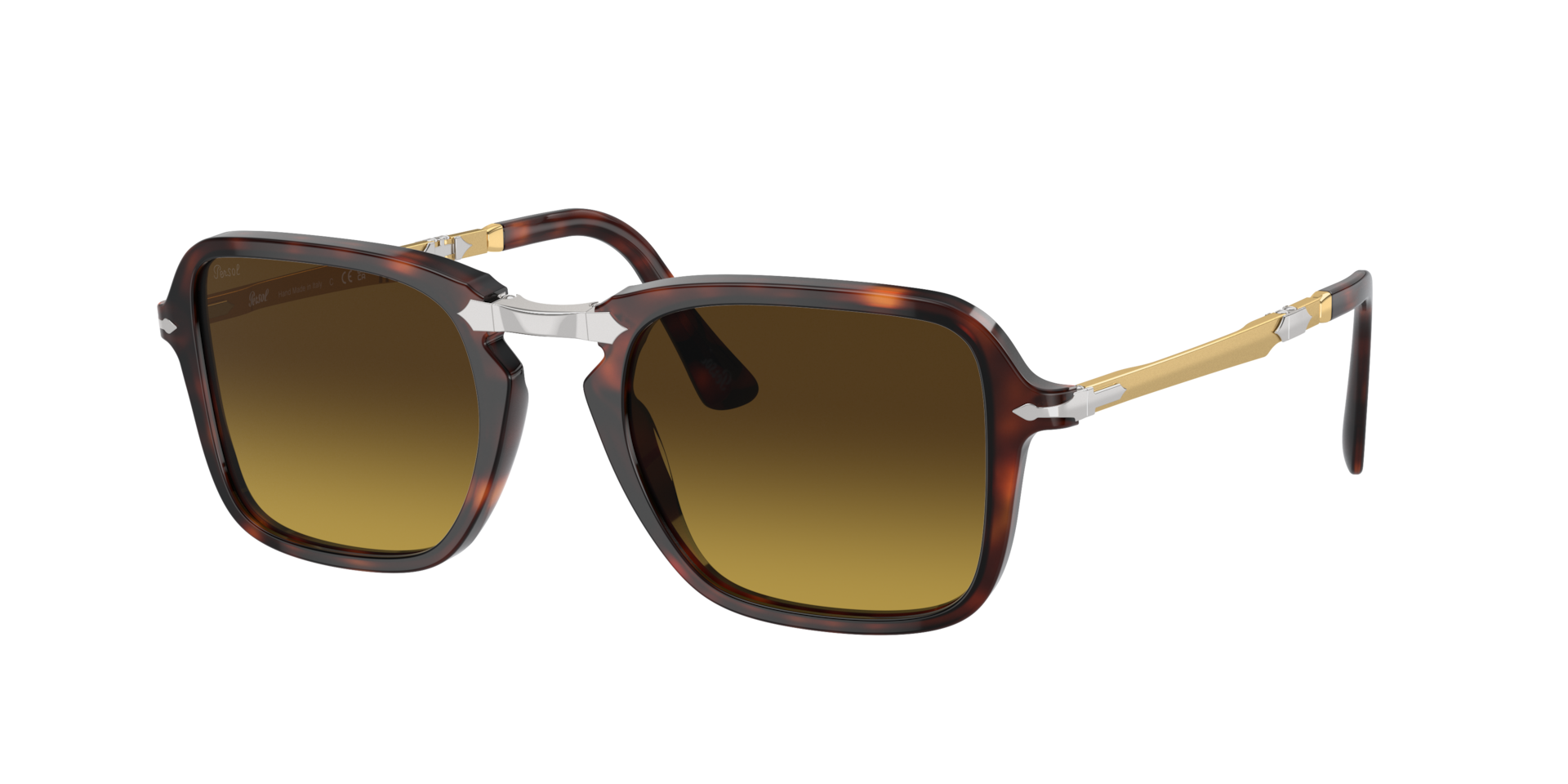 Persol Unisex Brown Po3330s 24/85 Sunglasses Acetate Turtle Squared Normal Shaded - Image 3