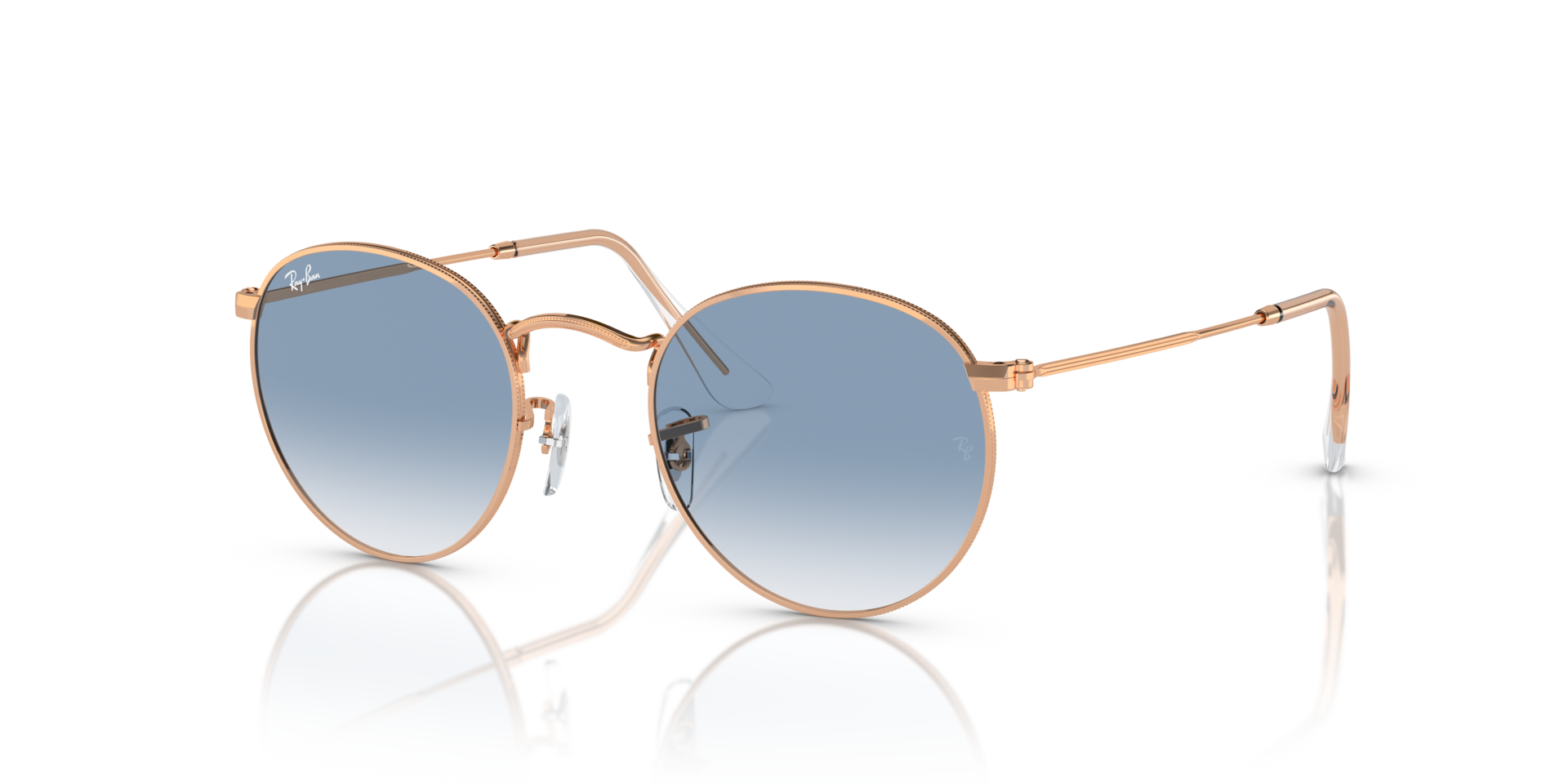 Ray-Ban Round Metal S (50 - 21) with Blue lenses and Pink frame
