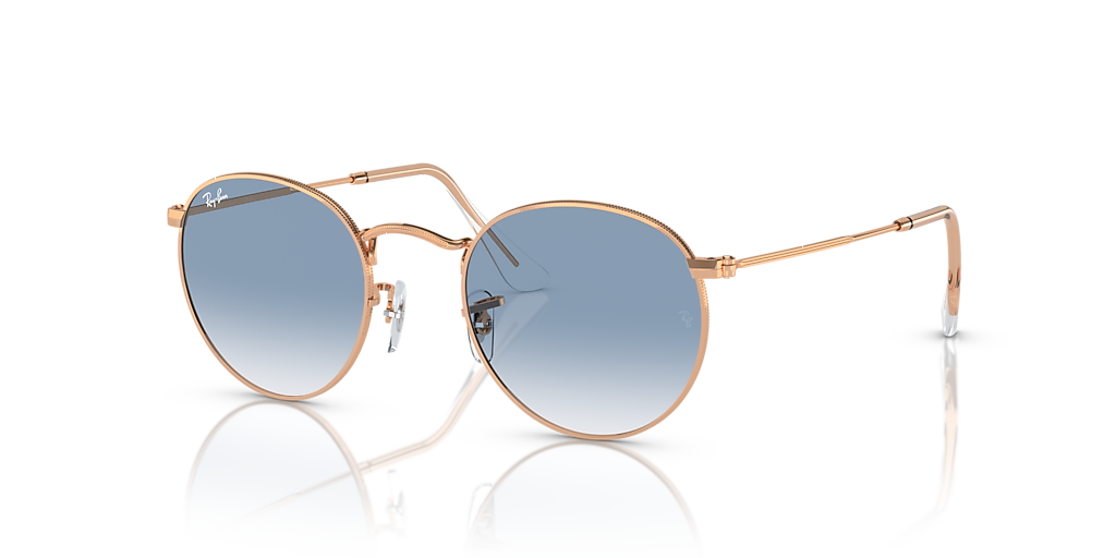 Ray-Ban Round Metal L (53 - 21) com Lentes Azul e Armação Rosa