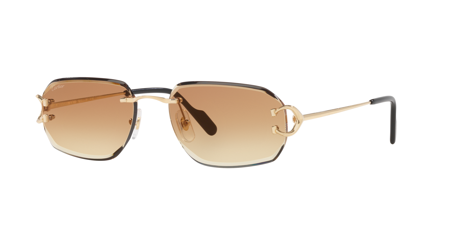 Cartier Homme Sunglass CT0468S - Couleur du Monture: Or, Couleur de Lentille: Brun