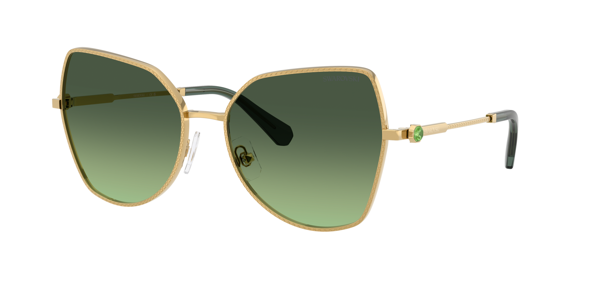 Swarovski Woman Sunglass SK7037 -  Frame color: Gold, Lens color: Gradient Green