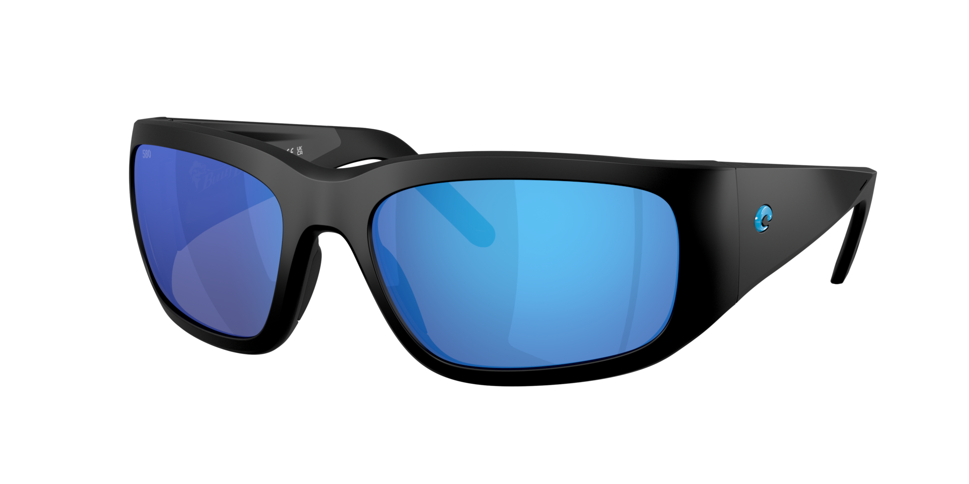 Costa Del Mar Performance Bulley Bait Men's Matte Black XXL Frame Blue Mirror 580G Polarized Lens Sunglasses 06S9139-91390264