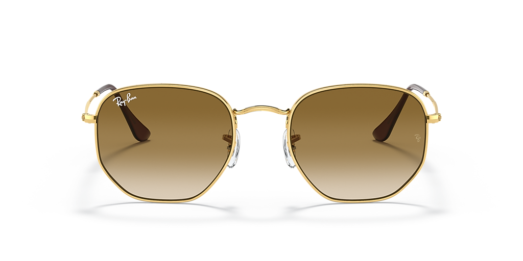 Ray-Ban Hexagonal M (51 - 21) with Brown lenses and Gold frame