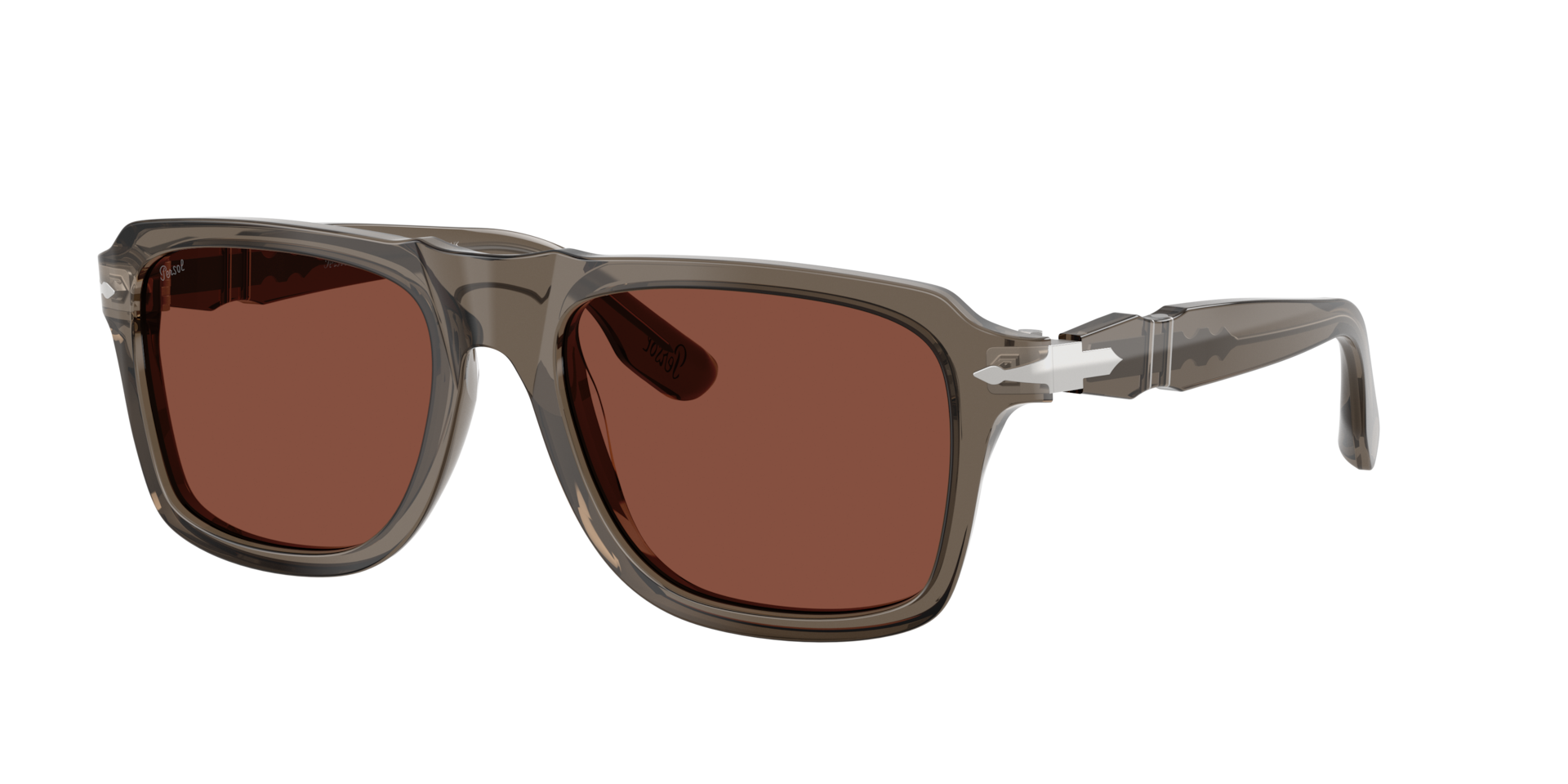 Persol Man Sunglass PO8002S -  Frame color: Opal Grey, Lens color: Red