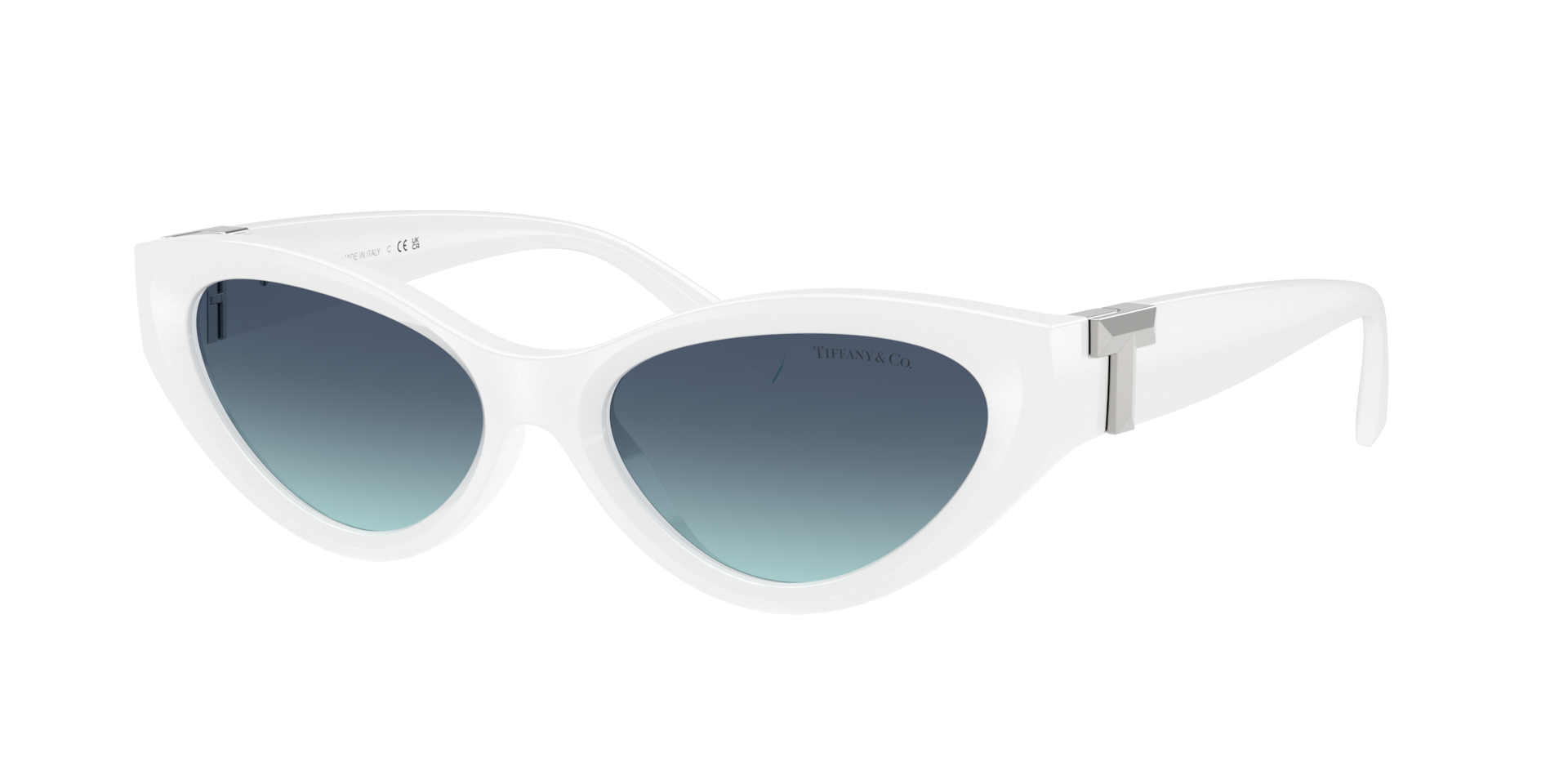 Tiffany & Co. Femme Sunglass TF4225U - Couleur du Monture: Blanc vif, Couleur de Lentille: Bleu dégradé Azur