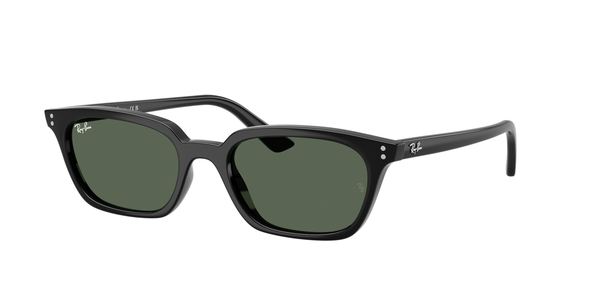 Ray-Ban Unisex Sunglass Zaya Bio-Based -  Framekleur: Zwart, Lenskleur: Donkergroen