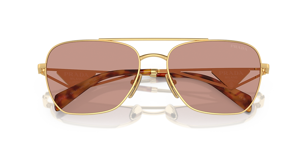 Prada PR A50S XXL (59 - 17) with Violet lenses and Gold frame