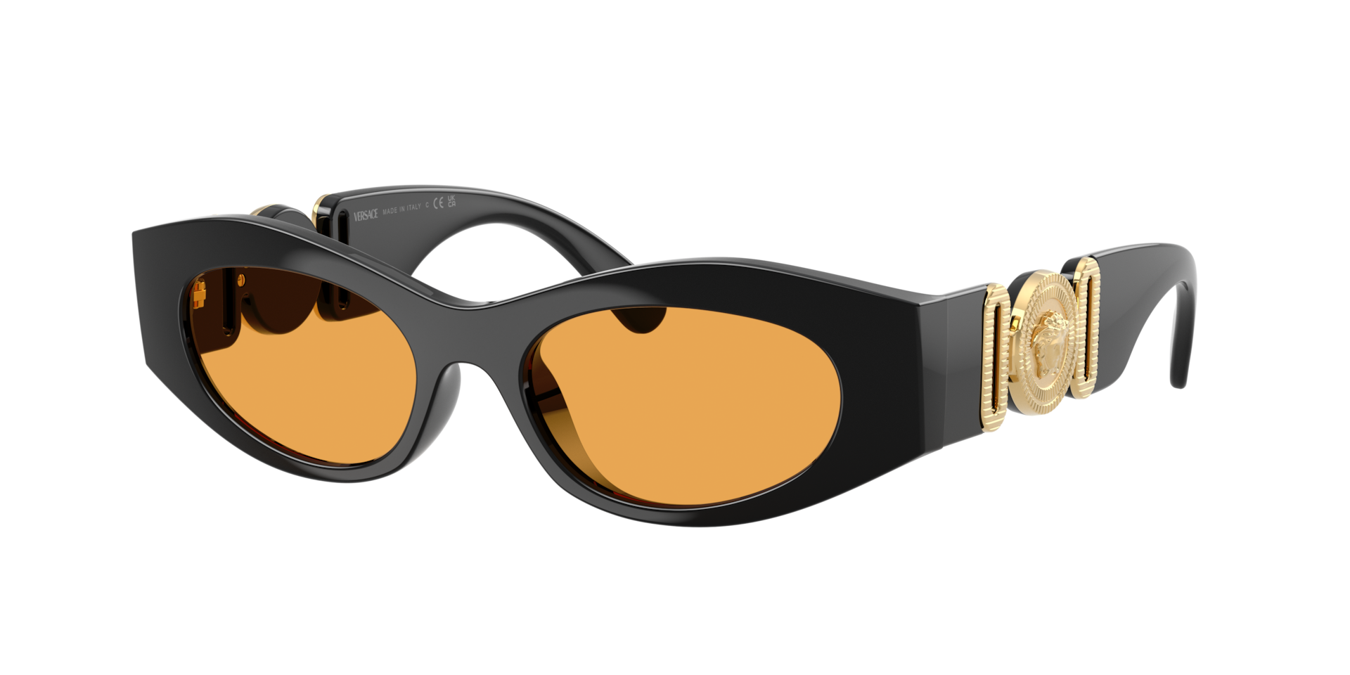 Versace Femme Sunglass VE4480U - Couleur du Monture: Noir, Couleur de Lentille: Orange
