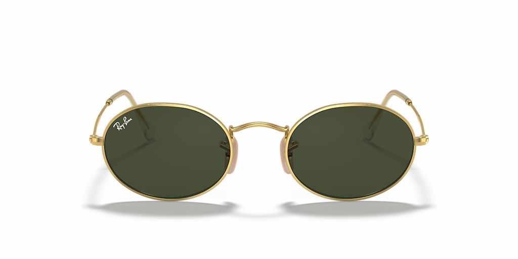 Ray-Ban Oval Metal XL (54 - 21) with Green lenses and Gold frame