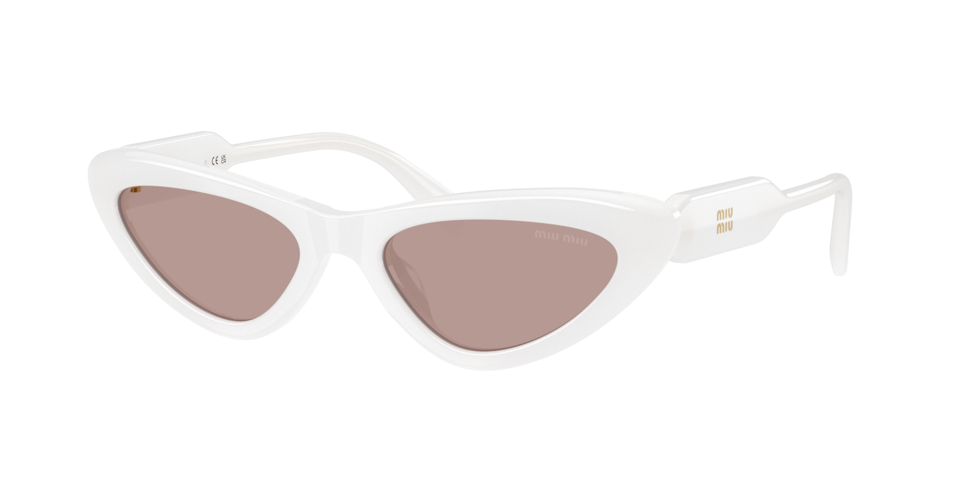Miu Miu Woman Sunglass MU B11SU - Frame color: Opal White, Lens color: Light Purple Brown