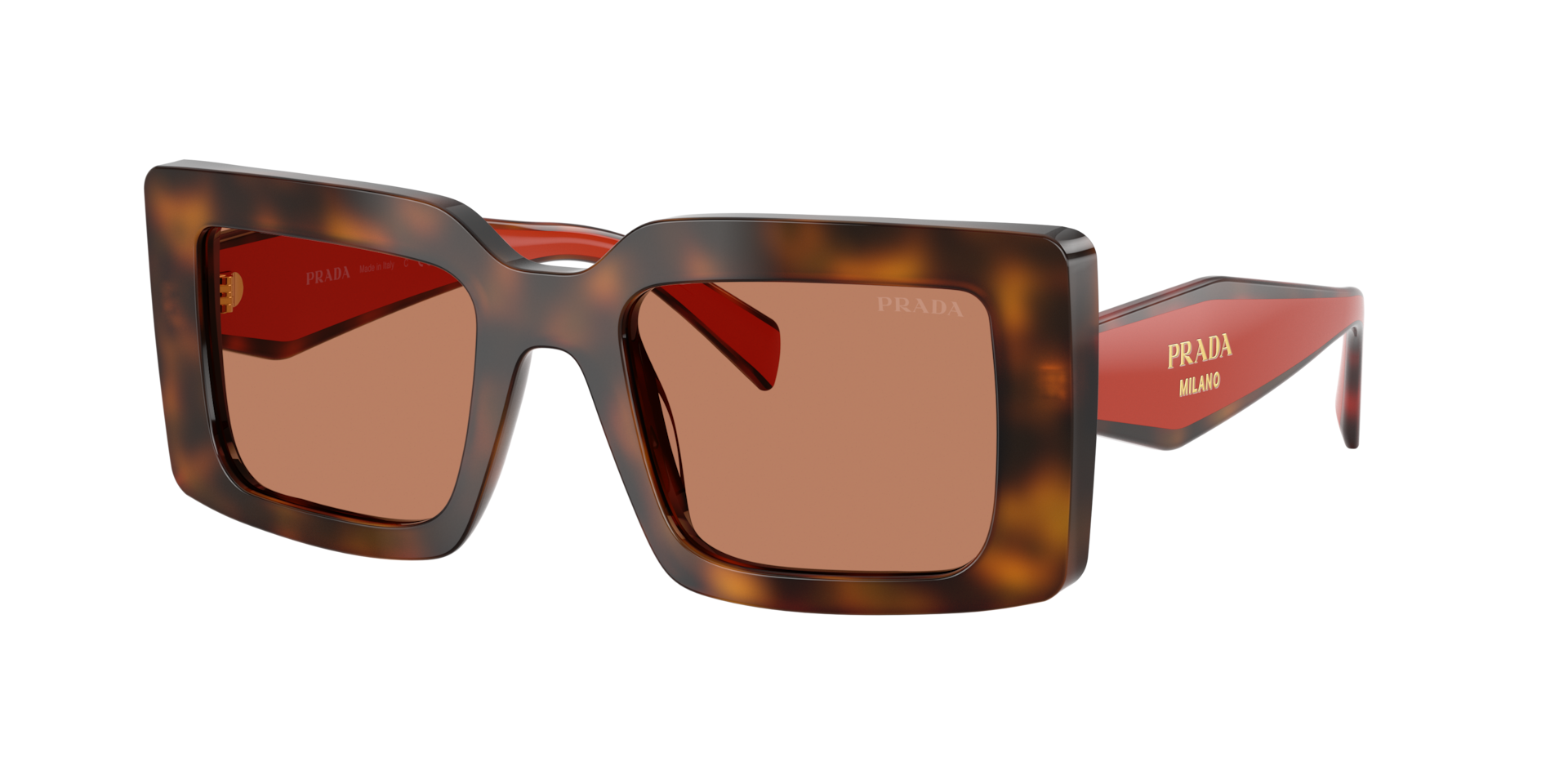 Prada Woman Sunglass PR D01S -  Frame color: Juniper Tortoise/Cotto, Lens color: Brown