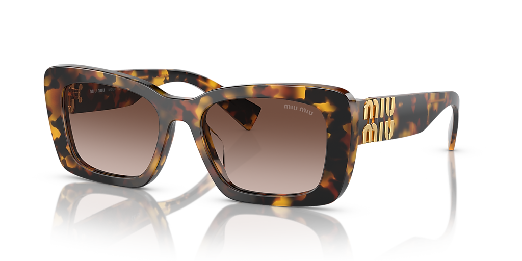 Miu Miu MU 07YS L (53 - 18) com Lentes Marrom e Armação Tartaruga