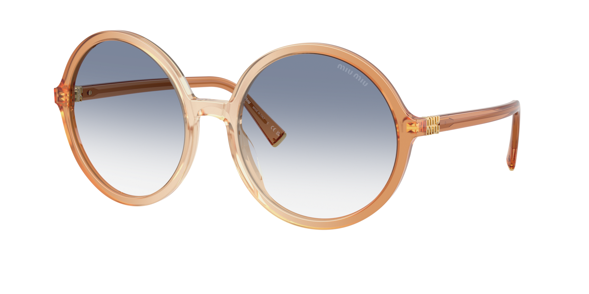 Miu Miu Woman Sunglass MU B02S - Frame color: Brown Gradient Brandy, Lens color: Clear Gradient Light Blue