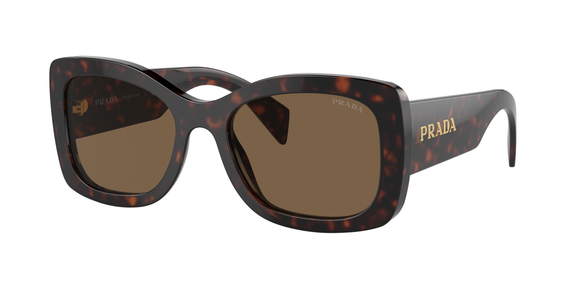 Prada Woman Sunglass PR A08S -  Frame color: Briar Tortoise, Lens color: Dark Brown Polarized