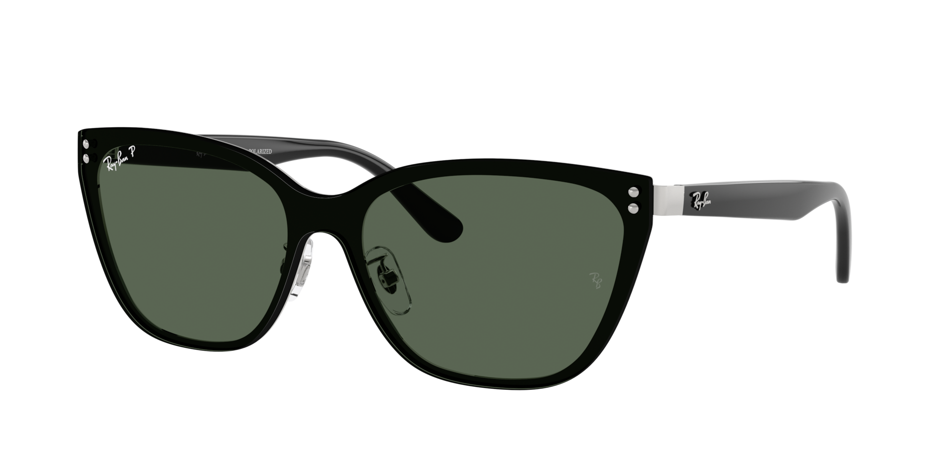 Ray-Ban Unisex Sunglass RB3798D -  Frame color: Silver, Lens color: Polarized Green
