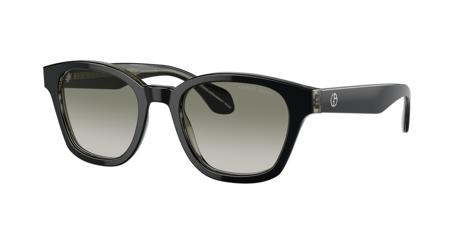 Giorgio Armani Man Sunglass AR8207 -  Frame color: Top Black/Transparent Green, Lens color: Gradient Green