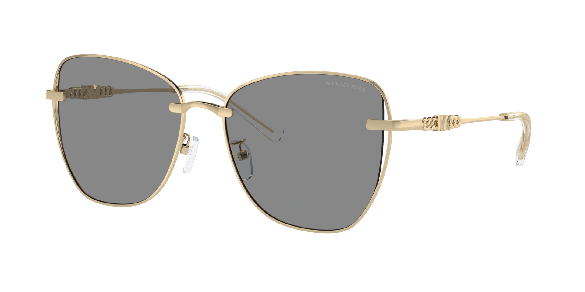 Michael Kors Woman Sunglass Beijing -  Frame color: Shiny Light Gold, Lens color: Grey Solid