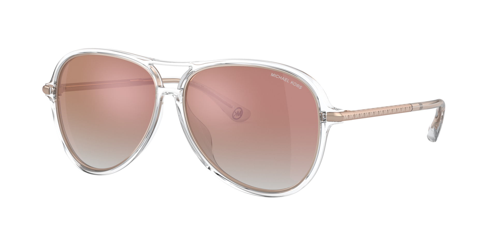 Michael Kors Femme Sunglass Breckenridge - Couleur du Monture Transparent Incolore Couleur de Lentille Or rose dgrad Effet miroir 87 €
