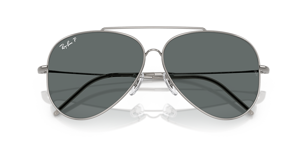 Ray-Ban AVIATOR REVERSE サングラス シルバー Ray-Ban Aviator Reverse L (59 - 11) with Grey lenses and Grey