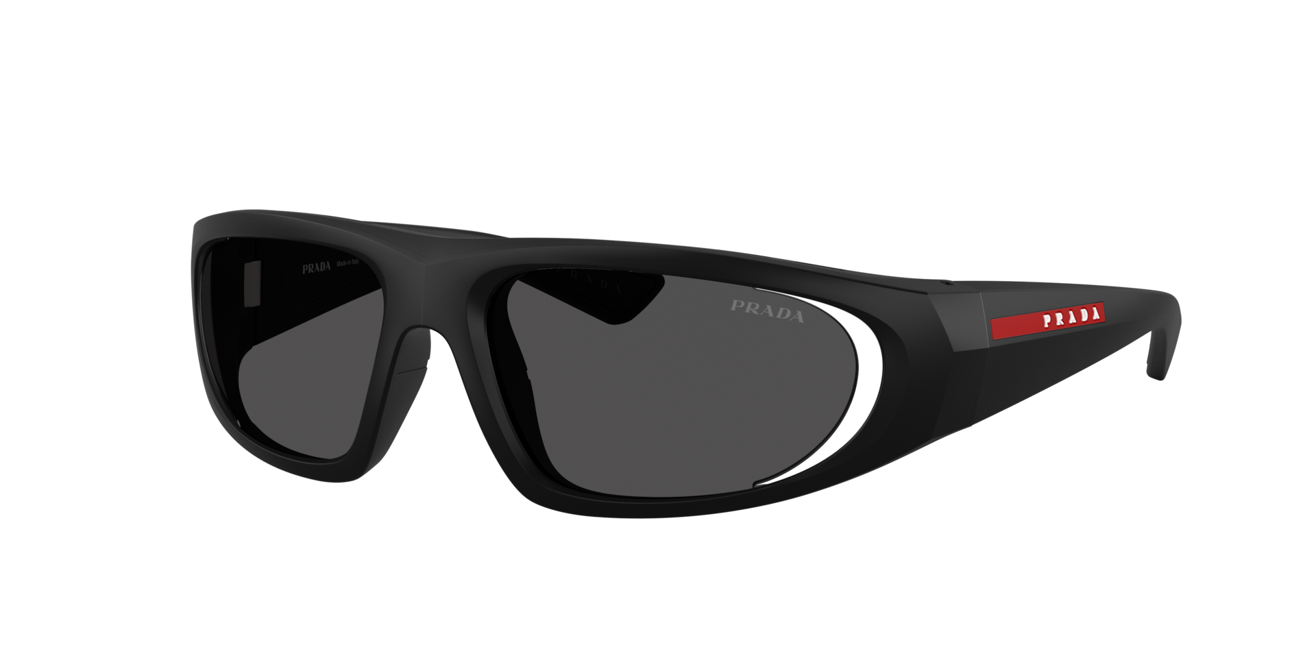 Prada Linea Rossa Mann Sunglass PS B03S - Rahmenfarbe: Matt Schwarz, Linsenfarbe: Dunkelgrau