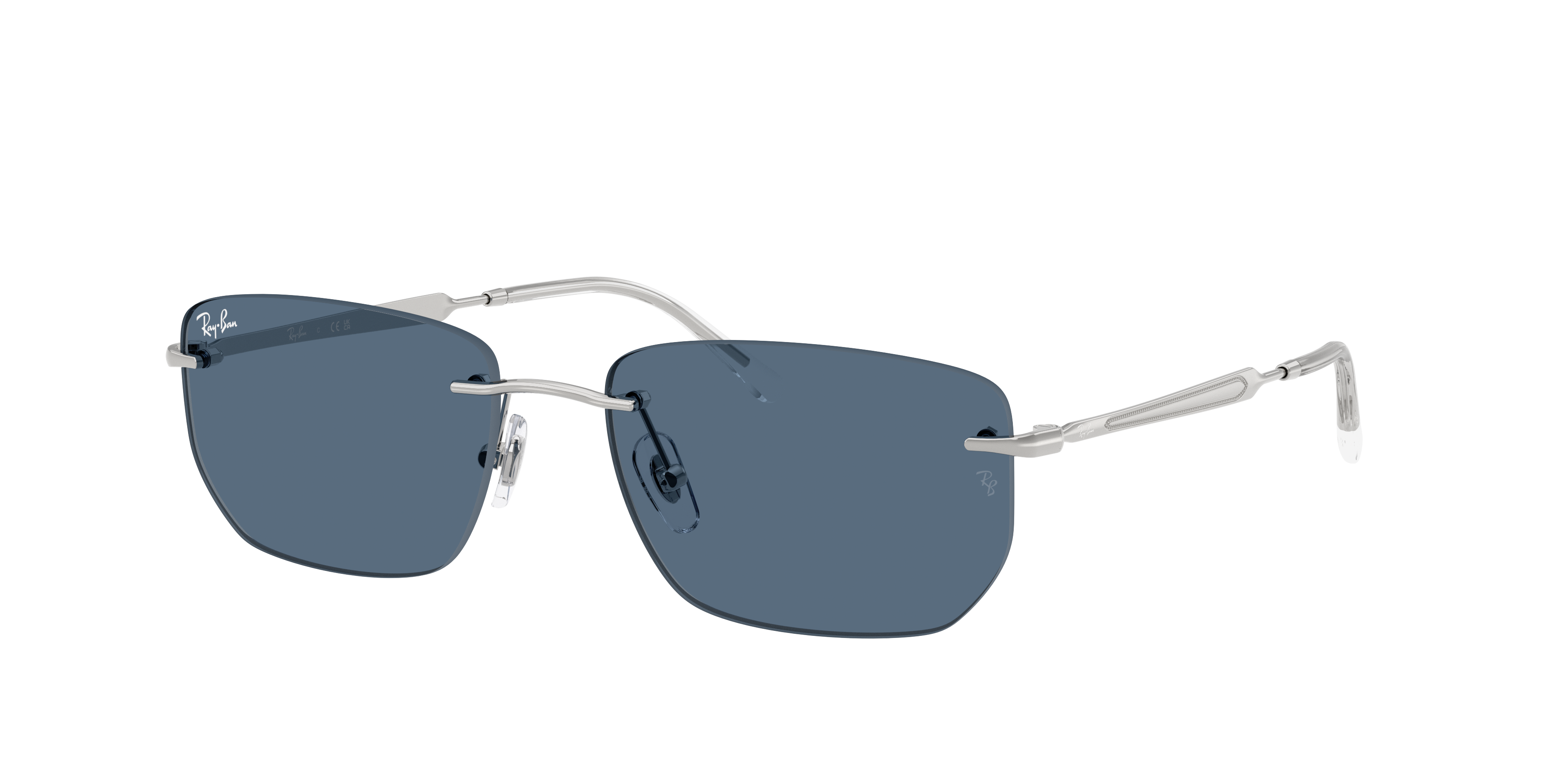 Ray-Ban サングラスRB3768 Ray-Ban RB3768 M (56 - 17) with Blue lenses and Silver frame