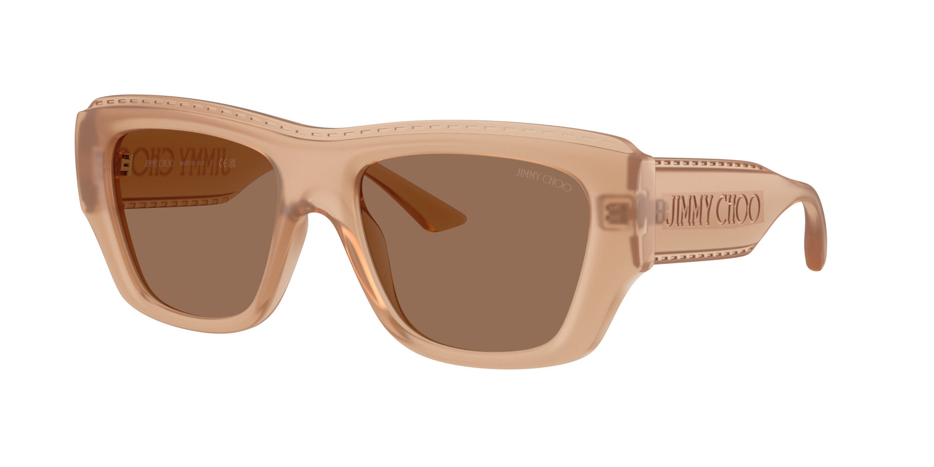 Jimmy Choo Frau Sunglass JC6003U - Rahmenfarbe: Hellbraun transparent, Linsenfarbe: Dunkelbraun
